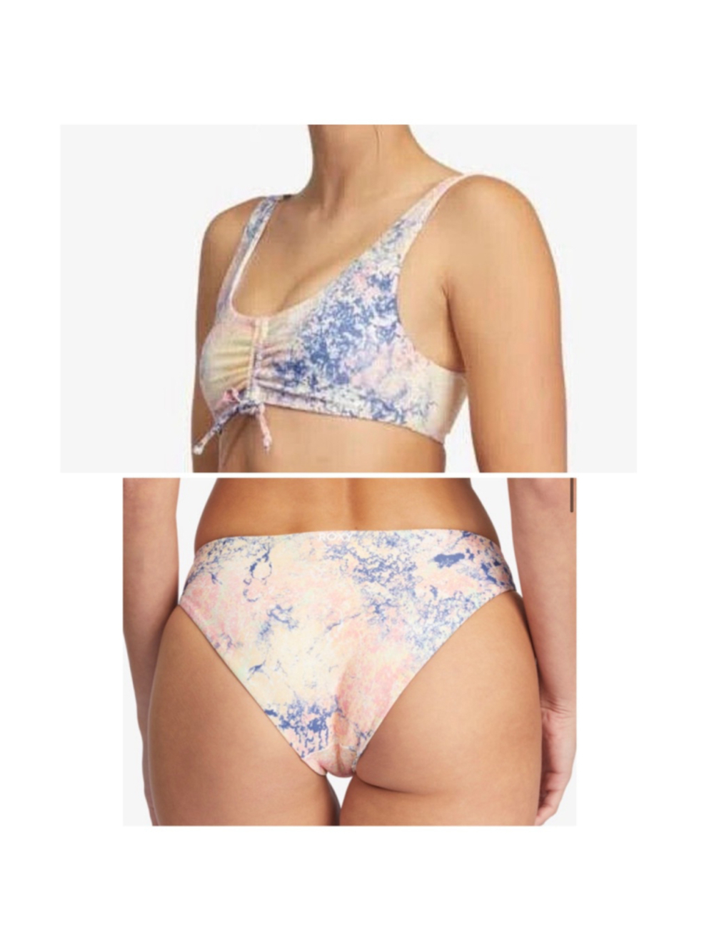 Women's Roxy Multicolor Active New with tags Bralette Bikini Set Medium